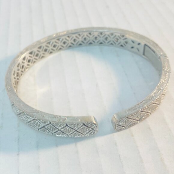 Beautiful Vintage Sterling Silver Geometric Cuff – Marked ISP 925 China - Picture 9 of 14